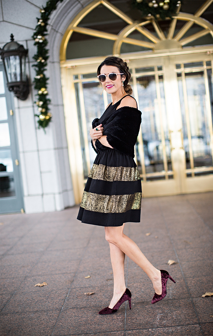 Gold and Black Dress Hello Fashion Blog