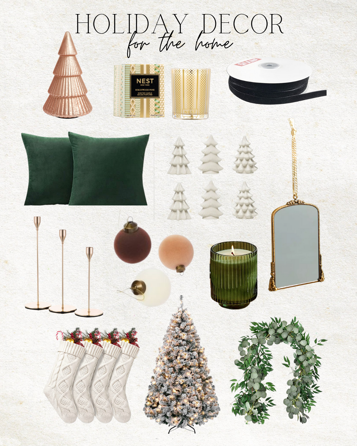 holiday home decor, amazon home decor, target home decor, christmas tree, christmas decoration, holiday candles, velvet ribbon,