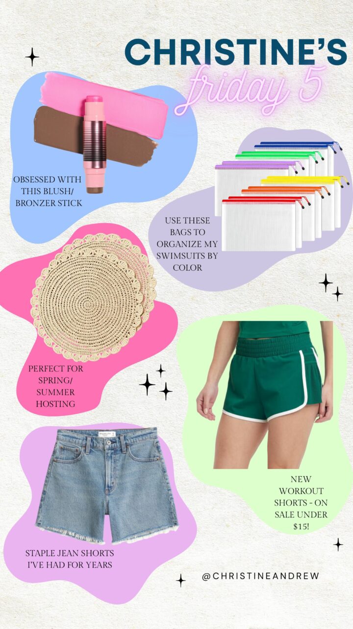 Christine Andrew's Friday Five - 5 favorite items of the week