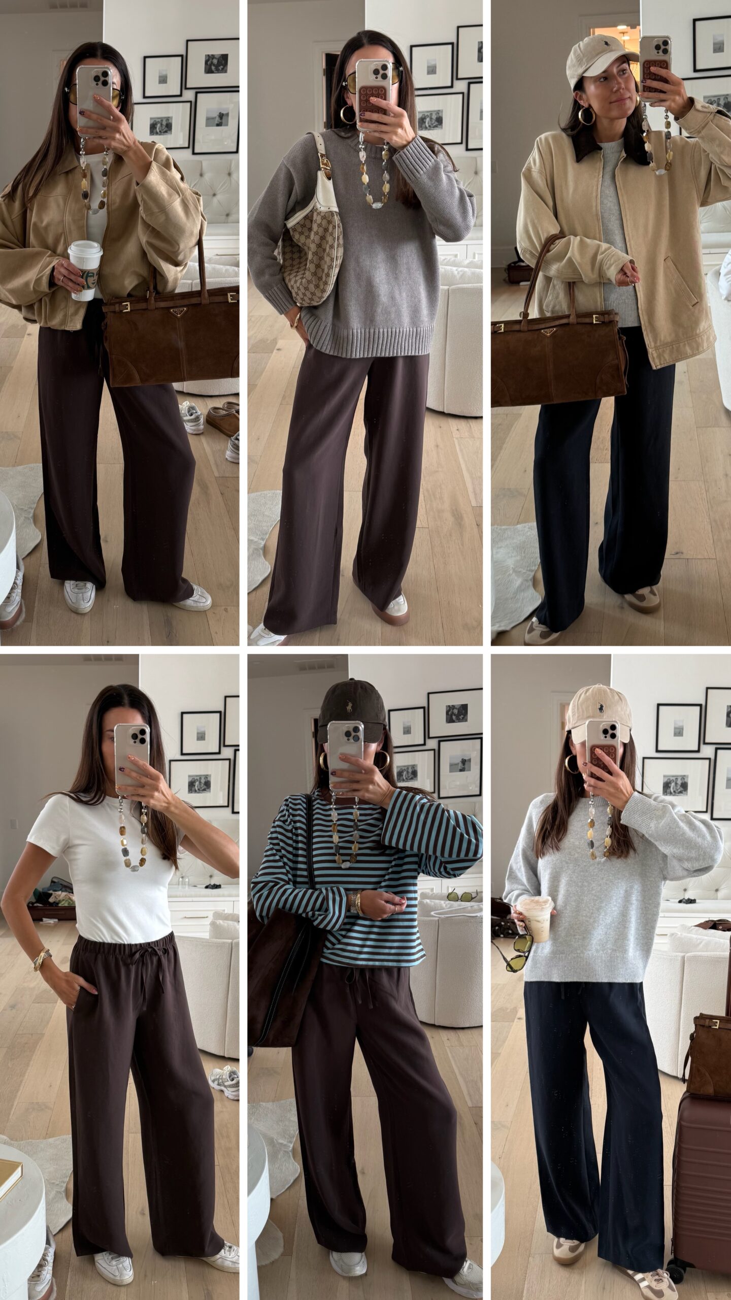 Christine Andrew in fall outfits pants from Aritzia